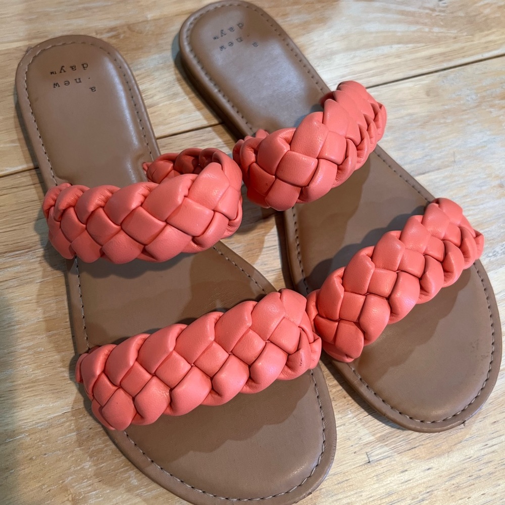 Coral Braided Sandals